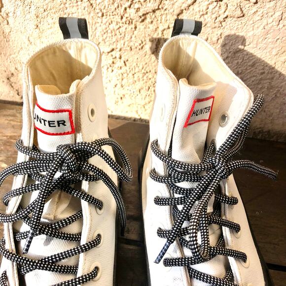 Hunter for Target Dipped Canvas High Tops Top Sneaker Rain Boots White M6 W8 - Picture 11 of 12